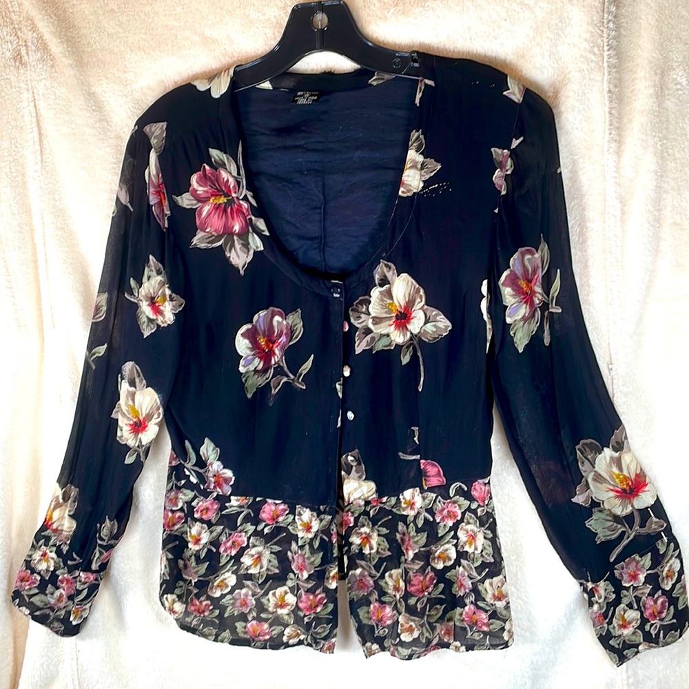 Darling Medium Black Floral Top